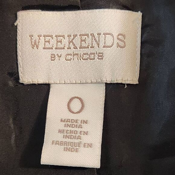 Chico's full zip vest black quilted sequin size 0 small 4 - Picture 5 of 7